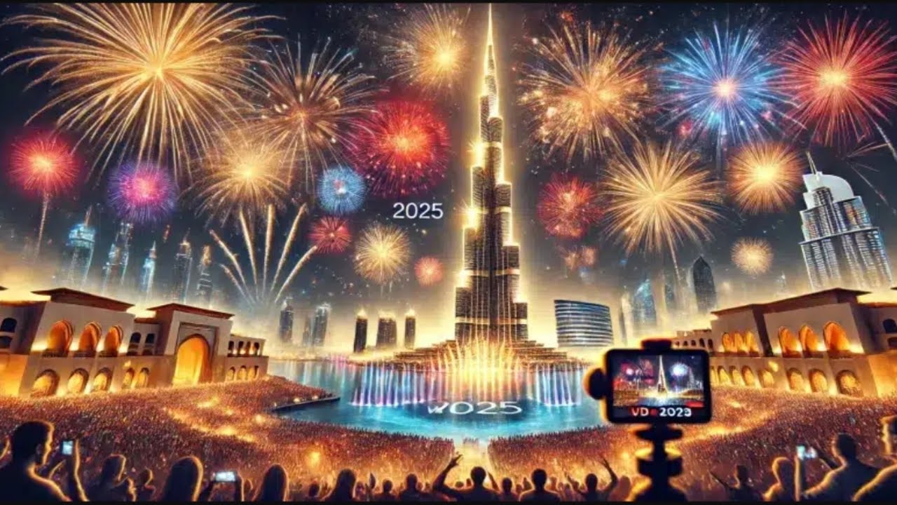 احتفلات راس السنة من دبي من امام برج خليفة Dubai Burj Khalifa  2025