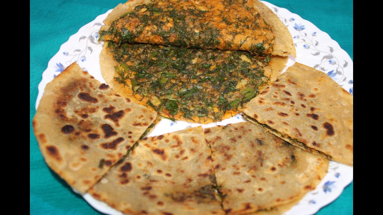 Green Soya Paratha /  हरे सोया साग का पराठा
