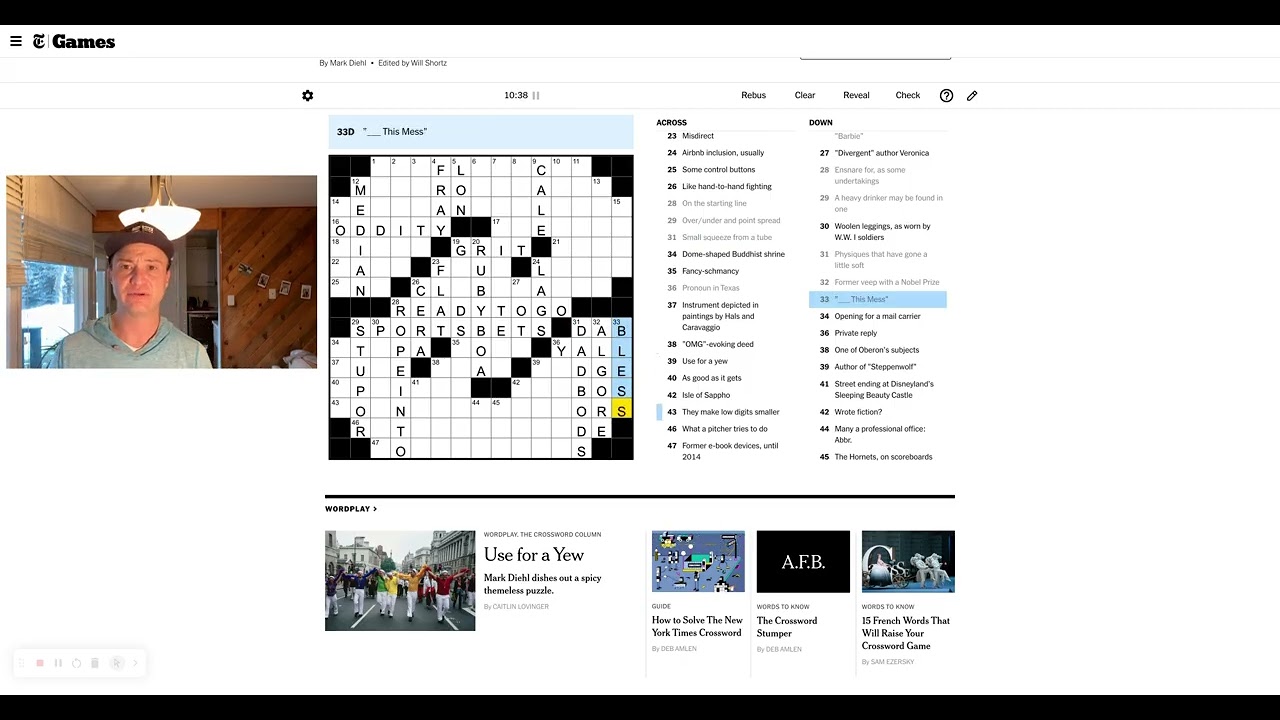 Суббота, 7 февраля - Разгадка кроссворда New York Times.