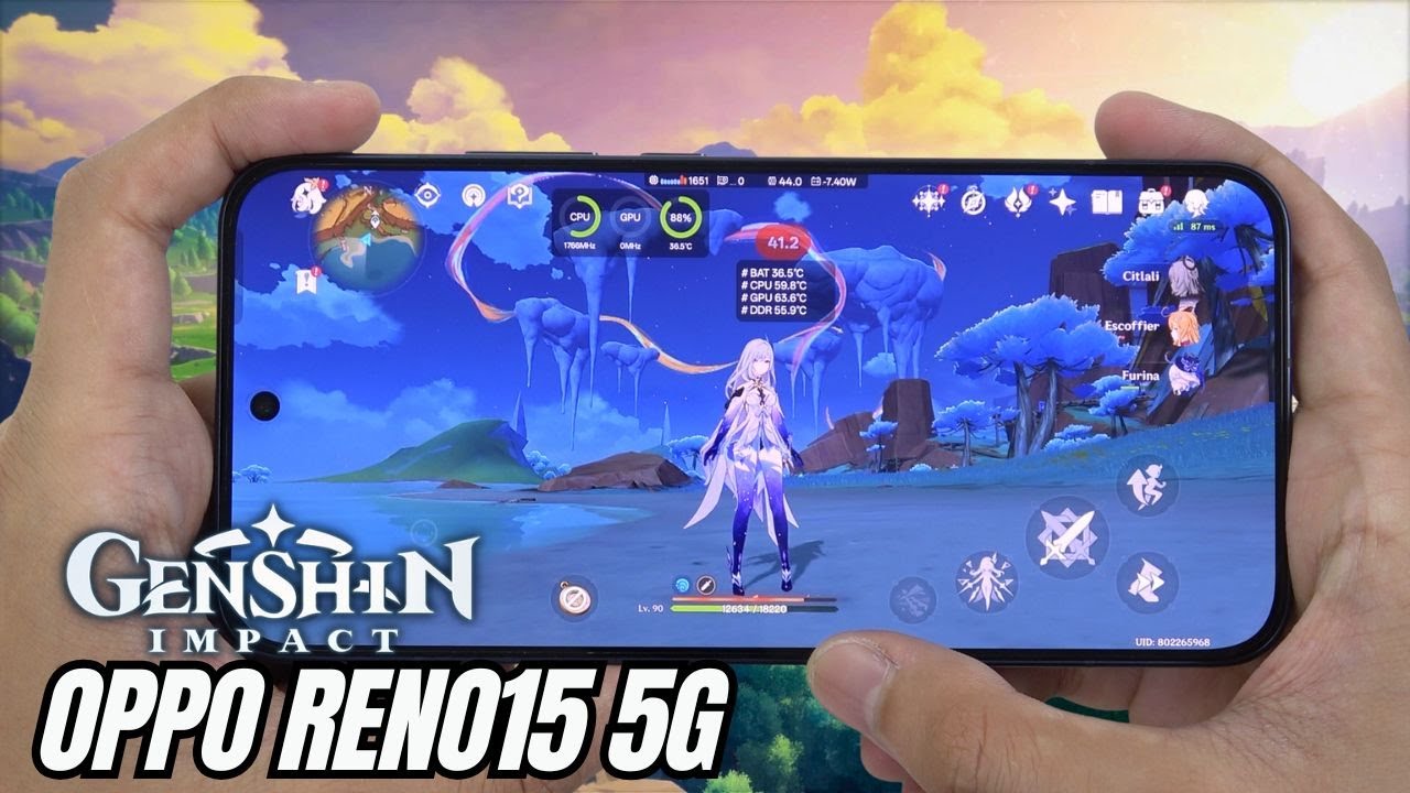 OPPO RENO 15 5G Test Game Genshin Impact Max Graphics | Snapdragon 7 Gen 4