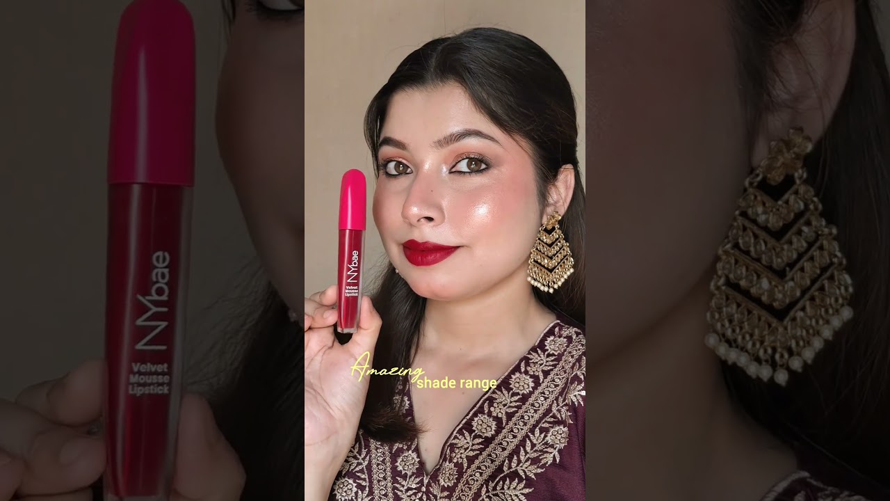 NYBae Velvet Mousse Lipsticks at ₹200 #lipsticks #lipstickswatch #mattelipstick #mattelips #makeup