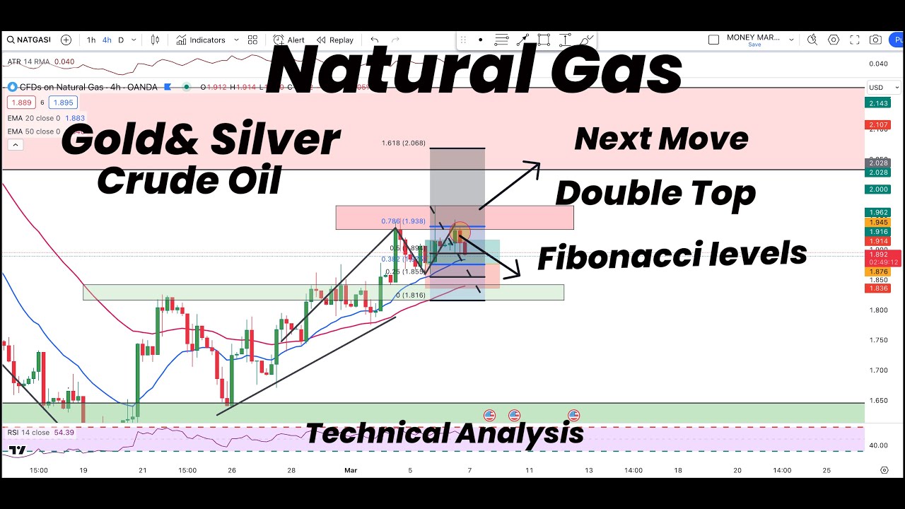Natural Gas Double Top & Fibonacci Levels | Next Move | Gold | Silver |Crude Oil |Technical Analysis