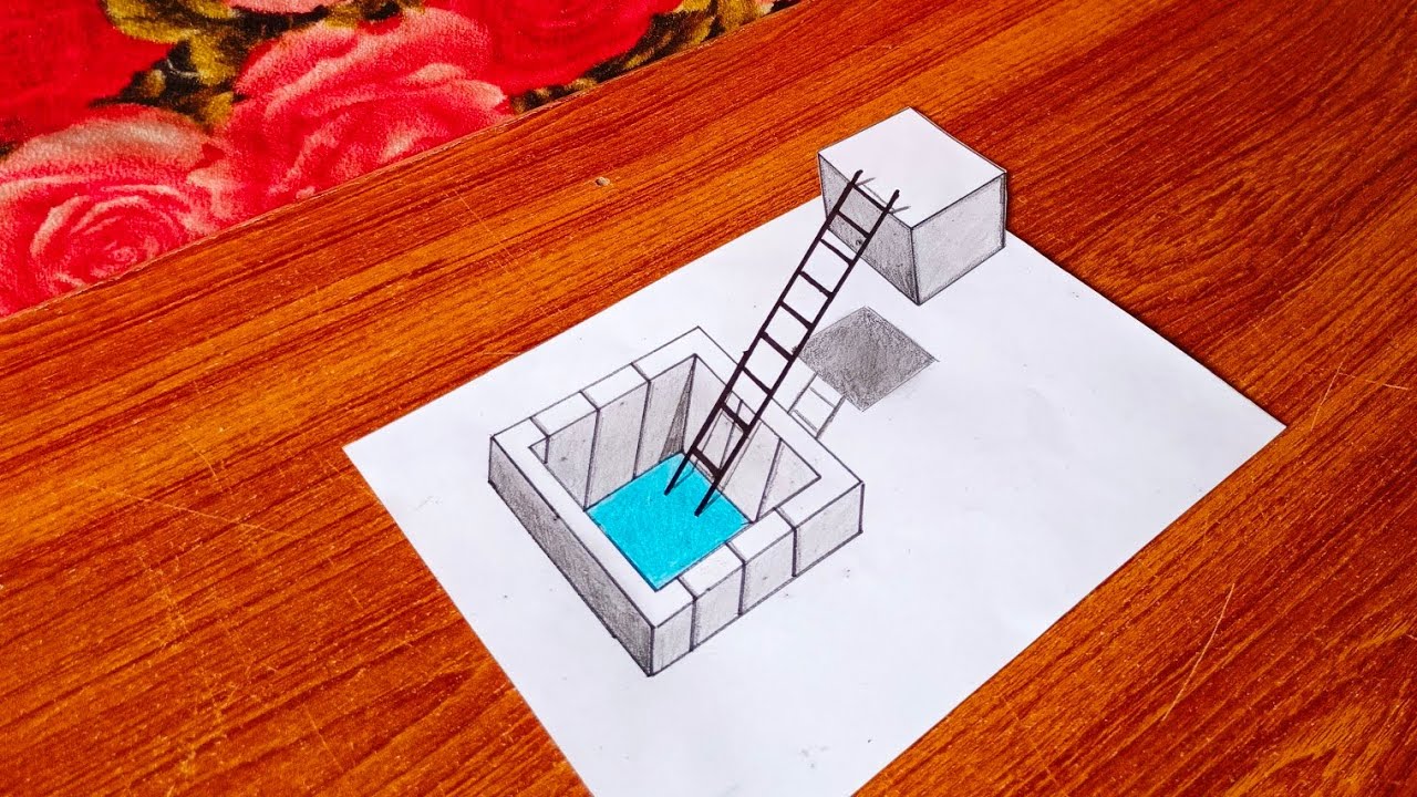 Very easy 3d drawing on paper for beginners - 3D Track Art on paper - How to draw 3d