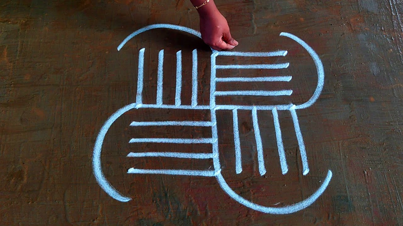 Tamil puthandu kolam🌹3X3 Pandaga Muggulu🌹Chithirai 1 Easy padi kolam🌹Simple Rangoli🌹Creativerangolis