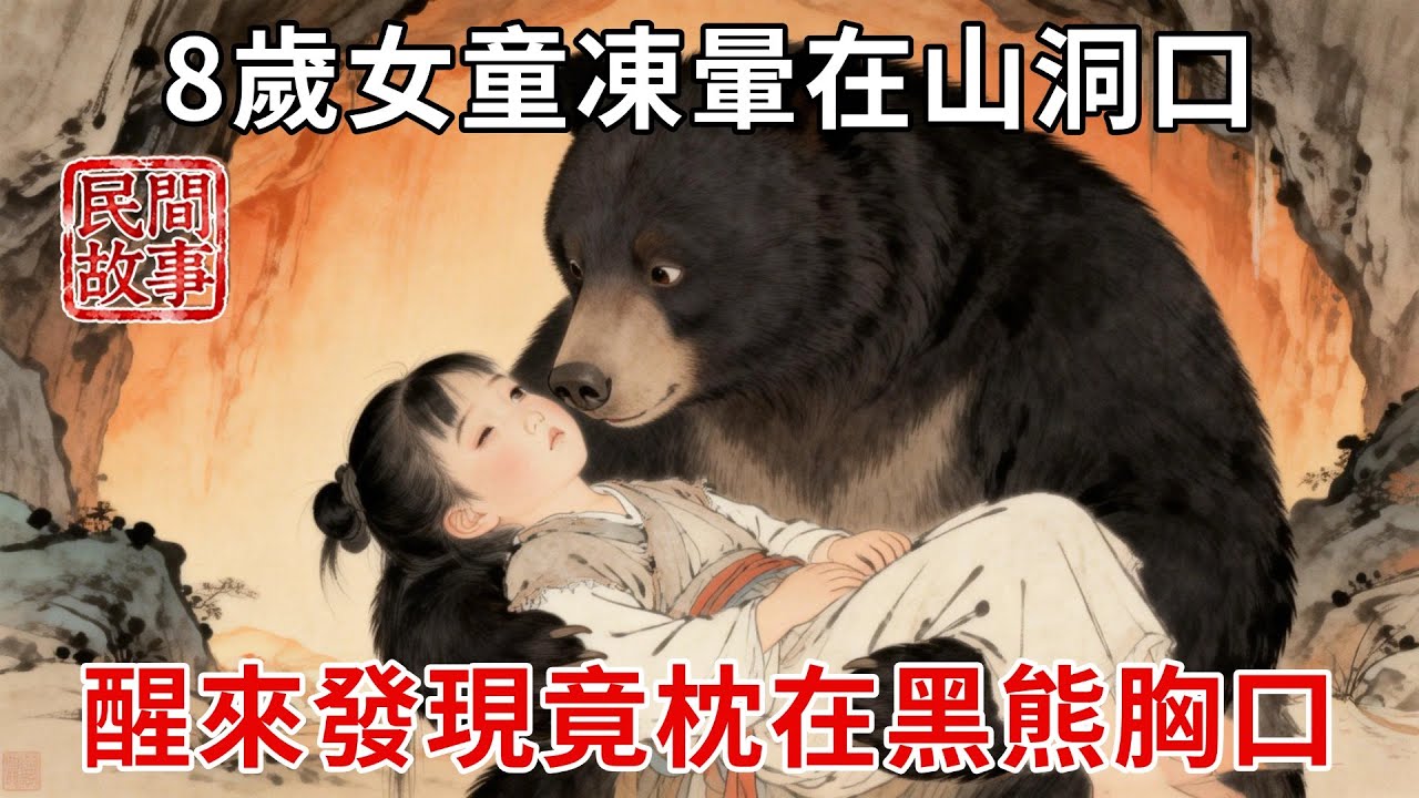 大冷天被繼母趕出家門，8歲女童裹著破布凍暈在山洞口，醒來發現自己竟枕在黑熊胸口！#民間故事 #傳統文化 #原創虛構 #華語有聲書 #槐樹下聽書