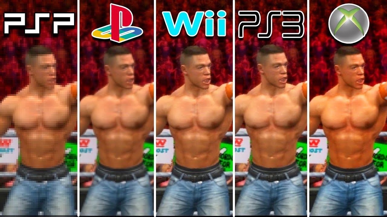 WWE SmackDown vs. Raw 2011 (2010) PSP vs PS2 vs Wii vs PS3 vs XBOX 360 (Which One is Better?)