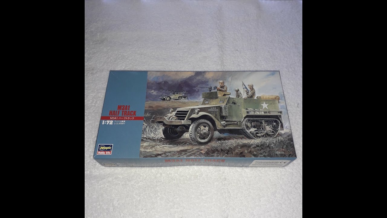Обзор модели Hasegawa 1 Whites M3A 1 Half Track в масштабе 1/72 (в коробке).