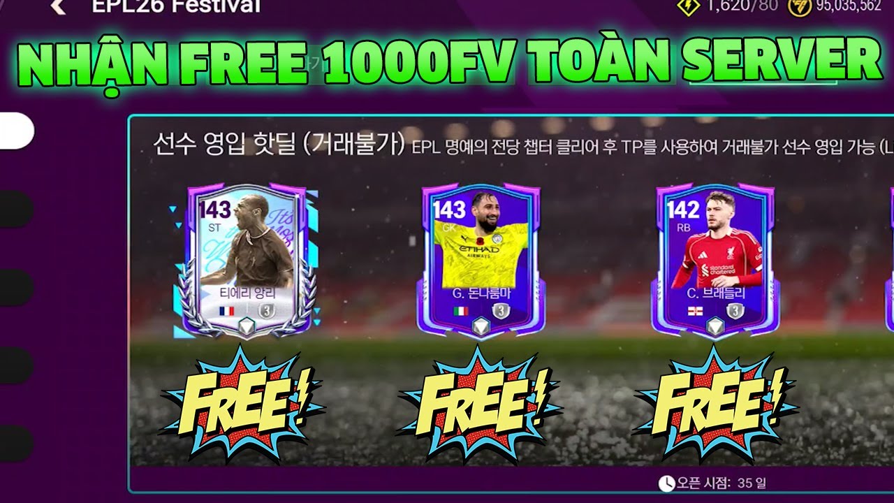 Nhận Ngay 1000Fv Free Và Cách Chơi Của Toàn Bộ Các Sợ Kiện Mới Trong FC Mobile Hàn Quốc