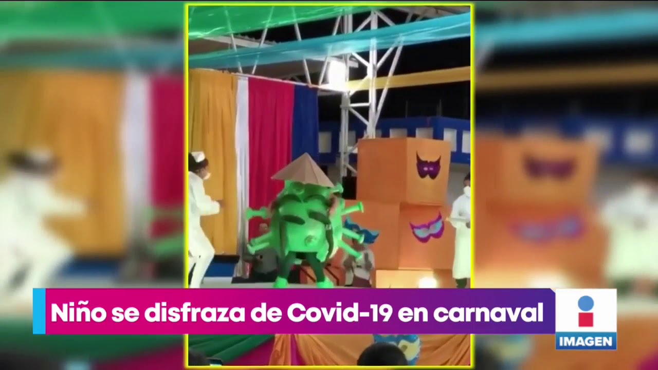 ¡Niño se disfraza de Covid-19 en carnaval! | Noticias con Yuriria Sierra