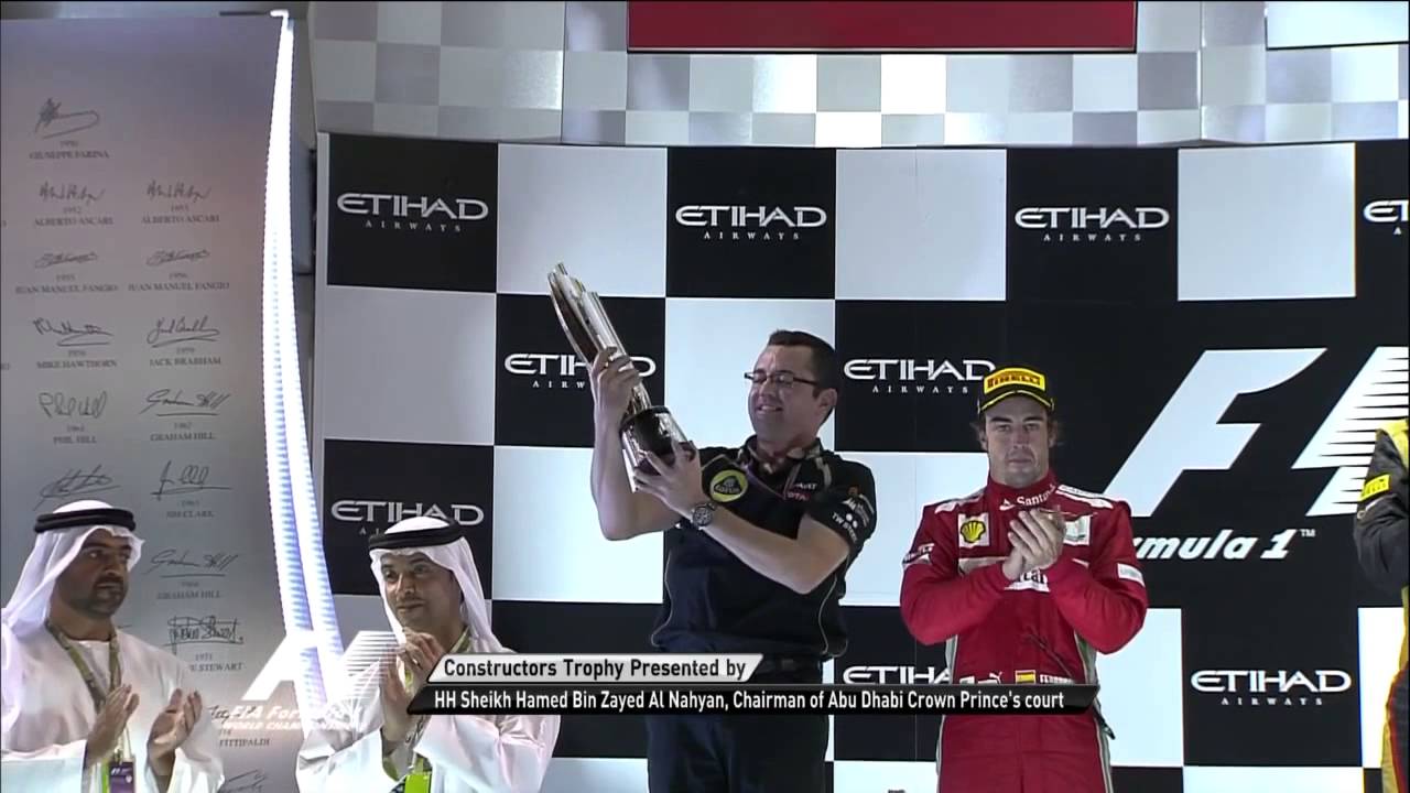 F1 Abu Dhabi GP 2012 podium ceremony