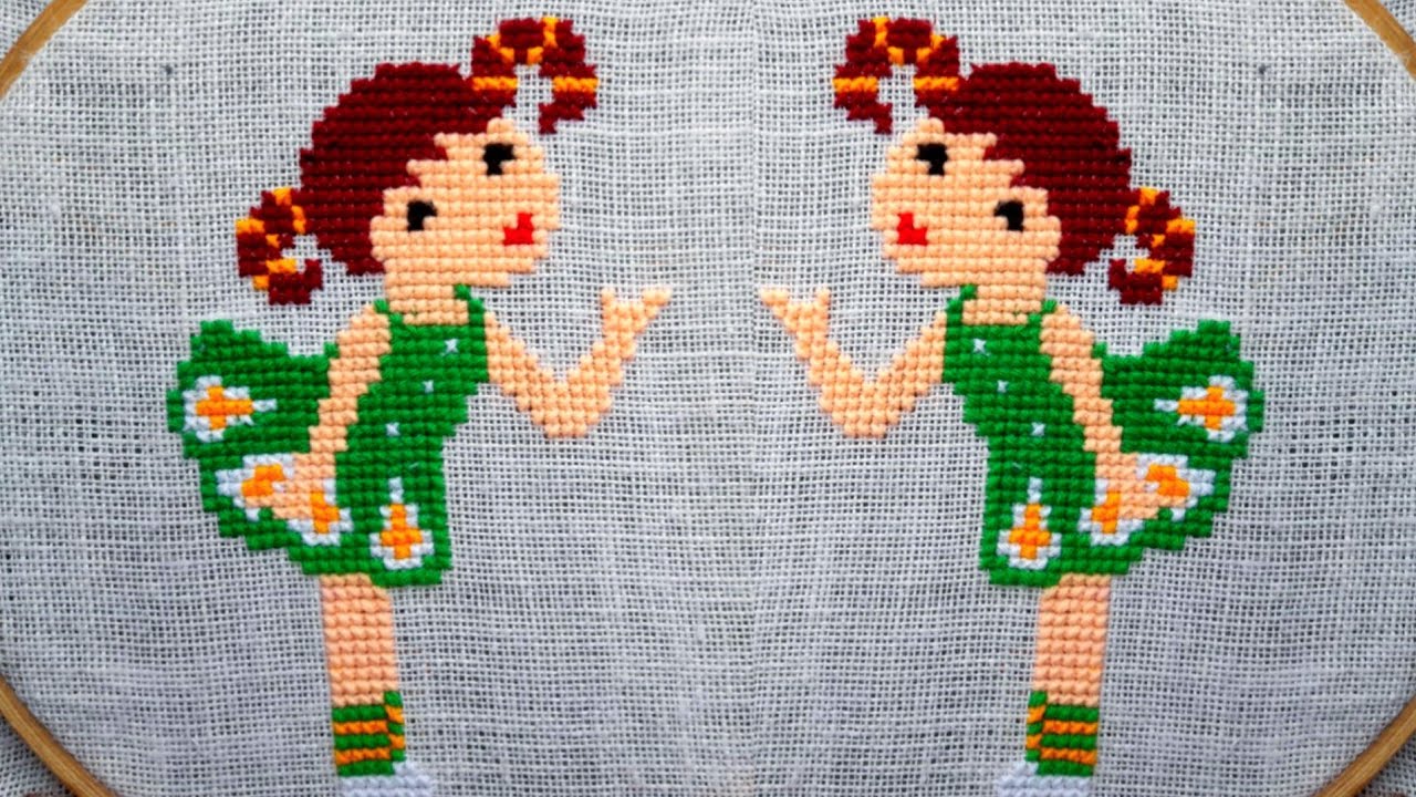 Doll cross stitch design,ason design,ason selai design,how to make doormat,floormat,rugs design,diy