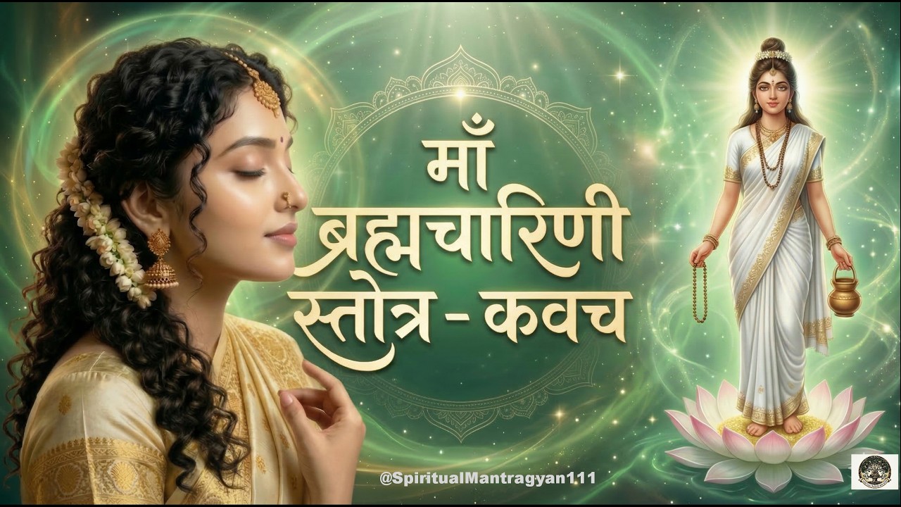माँ ब्रह्मचारिणी | Maa Brahmacharini Stotram Kavach with Hindi Lyrics | Navratri Day 2 Puja#navratri