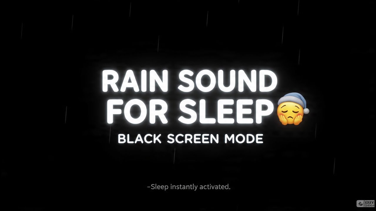 Rain on Roof Sounds for Sleeping - BLACK SCREEN | Dark Screen Rain Sound stream 16