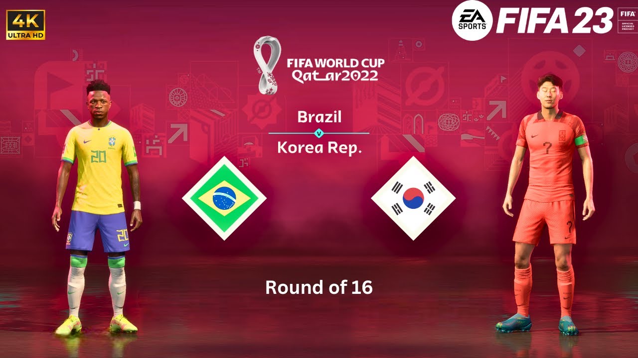 Brazil Vs Korea Republic - World Cup 2022 | FIFA 23 - Full Match Gameplay [4K60]