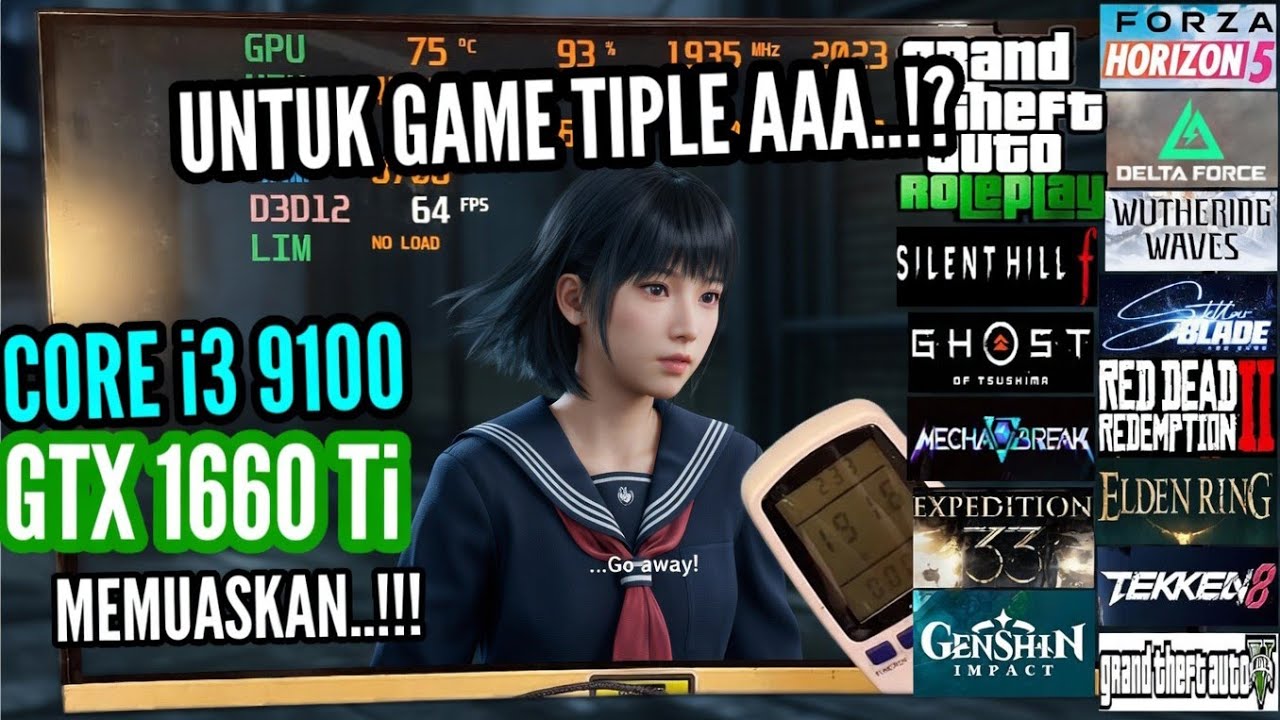 MASIH KUAT ...! CORE I3 9100 DAN GTX 1660 Ti 6GB DDR6 PC GAMING UNTUK GAME PC TERBAK GTA ROLEPLAY