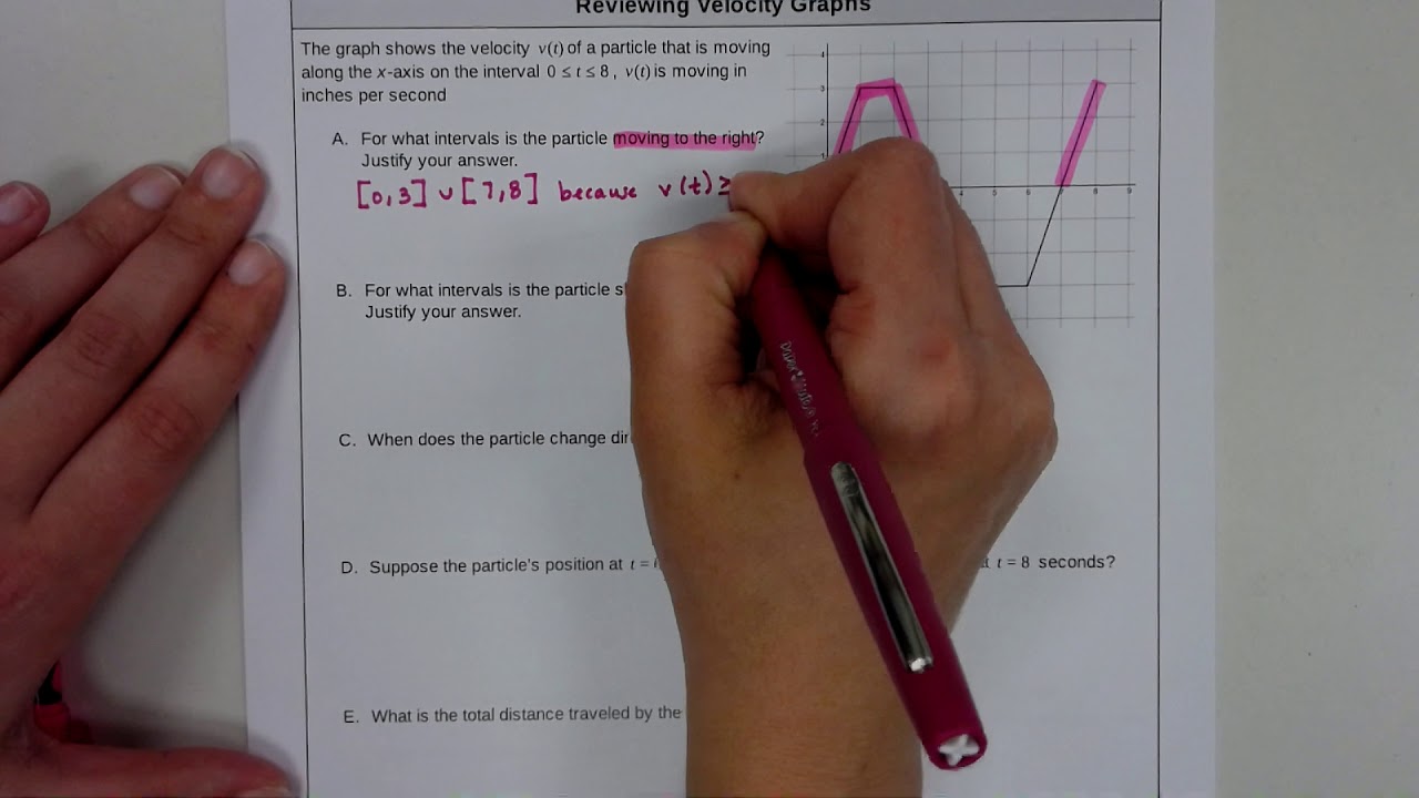 AP Calculus AB Particle Motion With Integrals Video 2019-2020