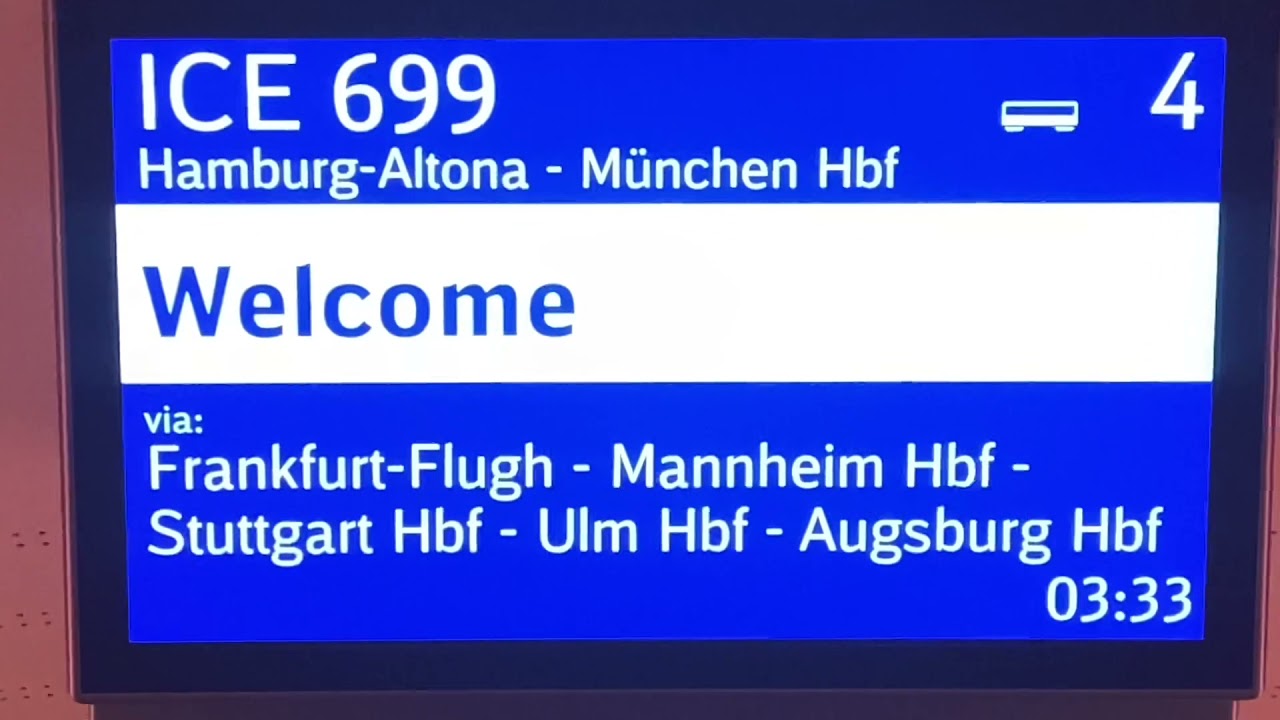 Von Berlin Hbf Nach München Hbf durch die Nacht mit dem ICE699