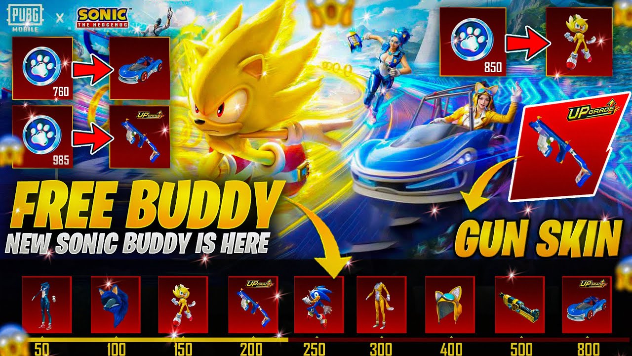 Free New Mythic Sonic Buddy for Everyone | Best Free Vehicle Skin & Rewards | PUBGM 