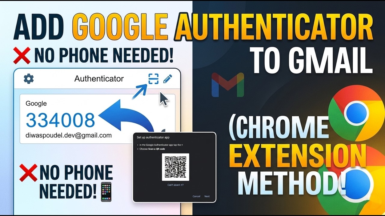Как добавить Google Authenticator в Gmail без телефона (метод с использованием расширения Chrome!)