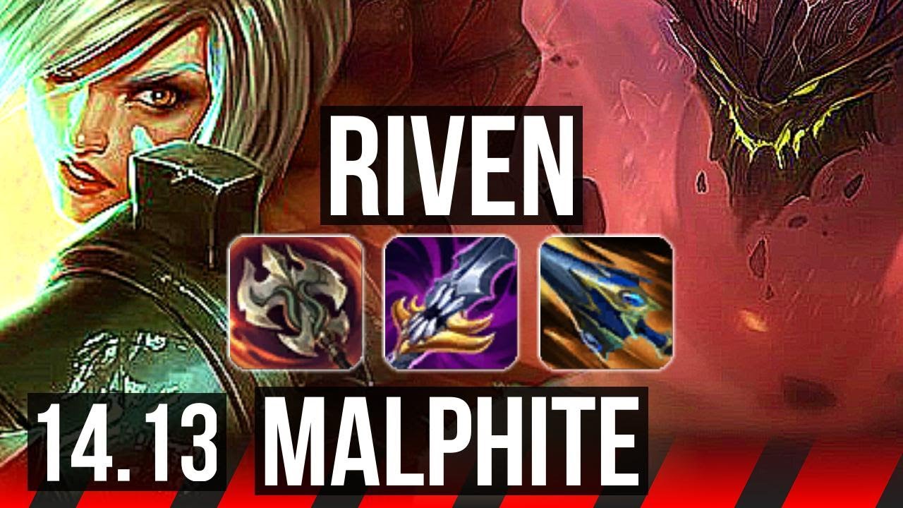 RIVEN vs MALPHITE (TOP) | 7 solo kills, 41k DMG, 12/3/6, 600+ games | EUW Grandmaster | 14.13