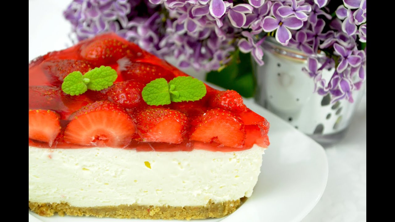 Sernik na zimno z mascarpone, truskawkami i galaretką - Jak zrobić - [Smakowite Dania]