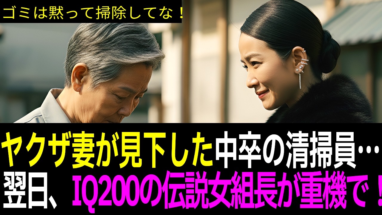 【スカッと】「中卒の清掃員に何ができる」と見下したヤクザのボスママ、翌日IQ200の伝説女組長が重機で倒産寸前の町工場ごと乗り込み夫が土下座する羽目に【シニア】