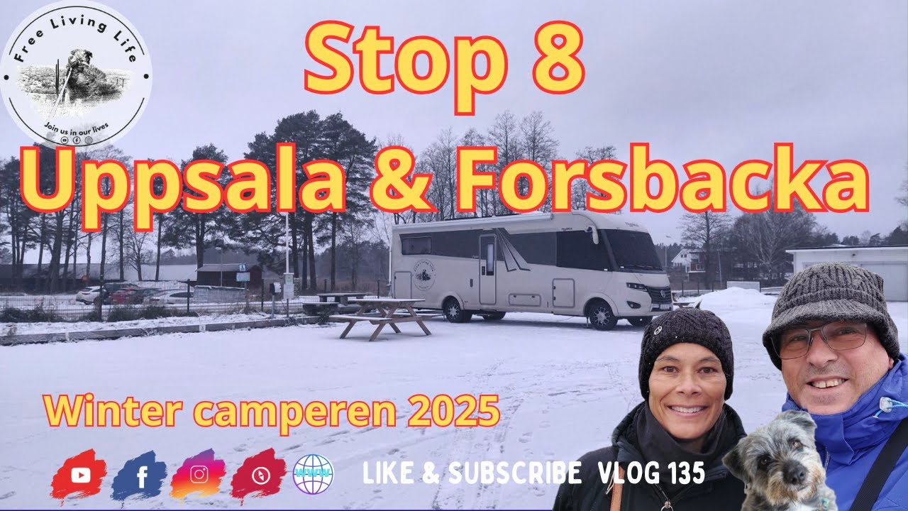Winter Camperreis Zweden 8e Stop Uppsala & Forsbacka Stad, Sneeuw & Camperleven ❄SE Vlog 135