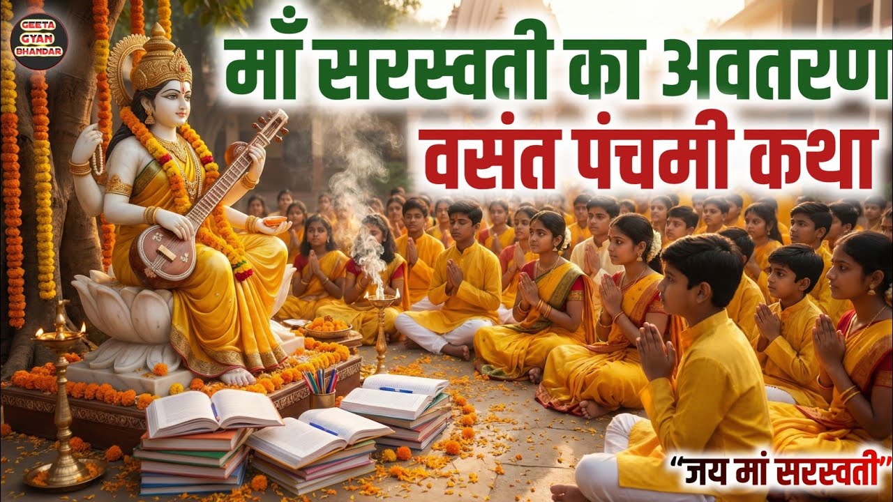 वसंत पंचमी की पौराणिक कथा | माँ सरस्वती का अवतरण | कैसे मिला संसार को वाणी वरदान | Saraswati Katha