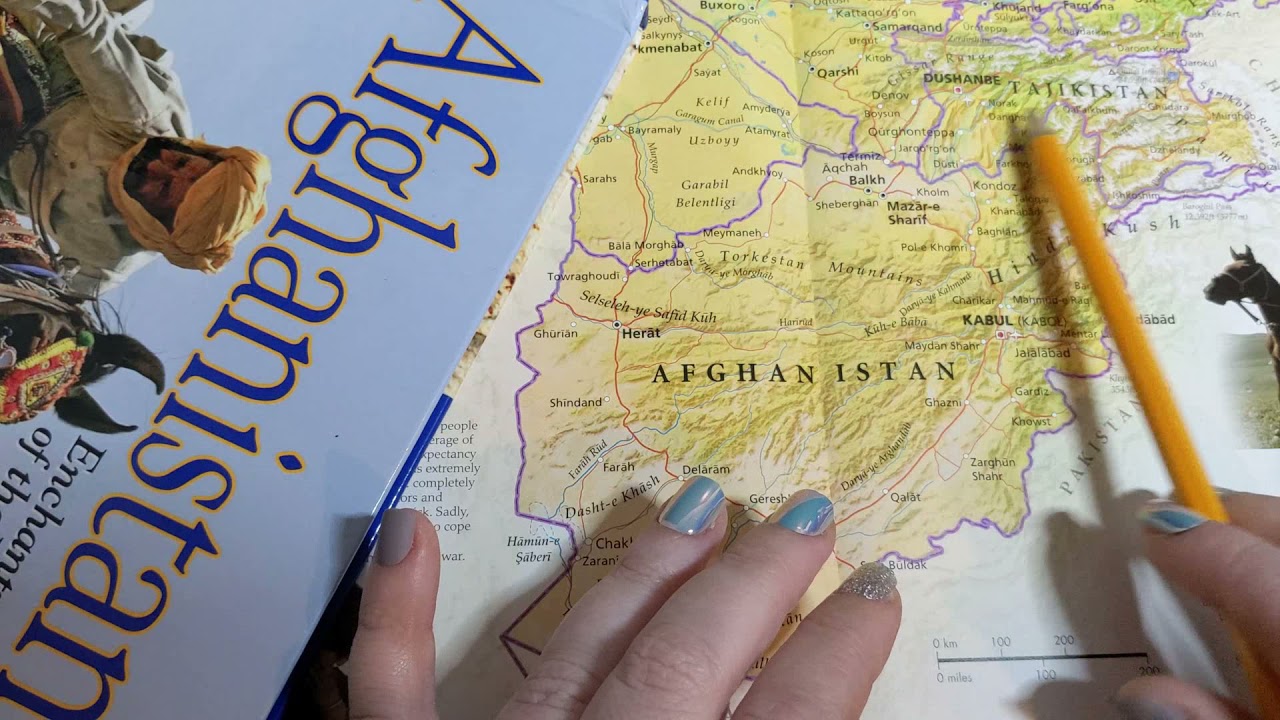 ASMR ~ Afghanistan History & Geography ~ Soft Spoken Map Pointing Page Turning ~ Relaxation & Sleep