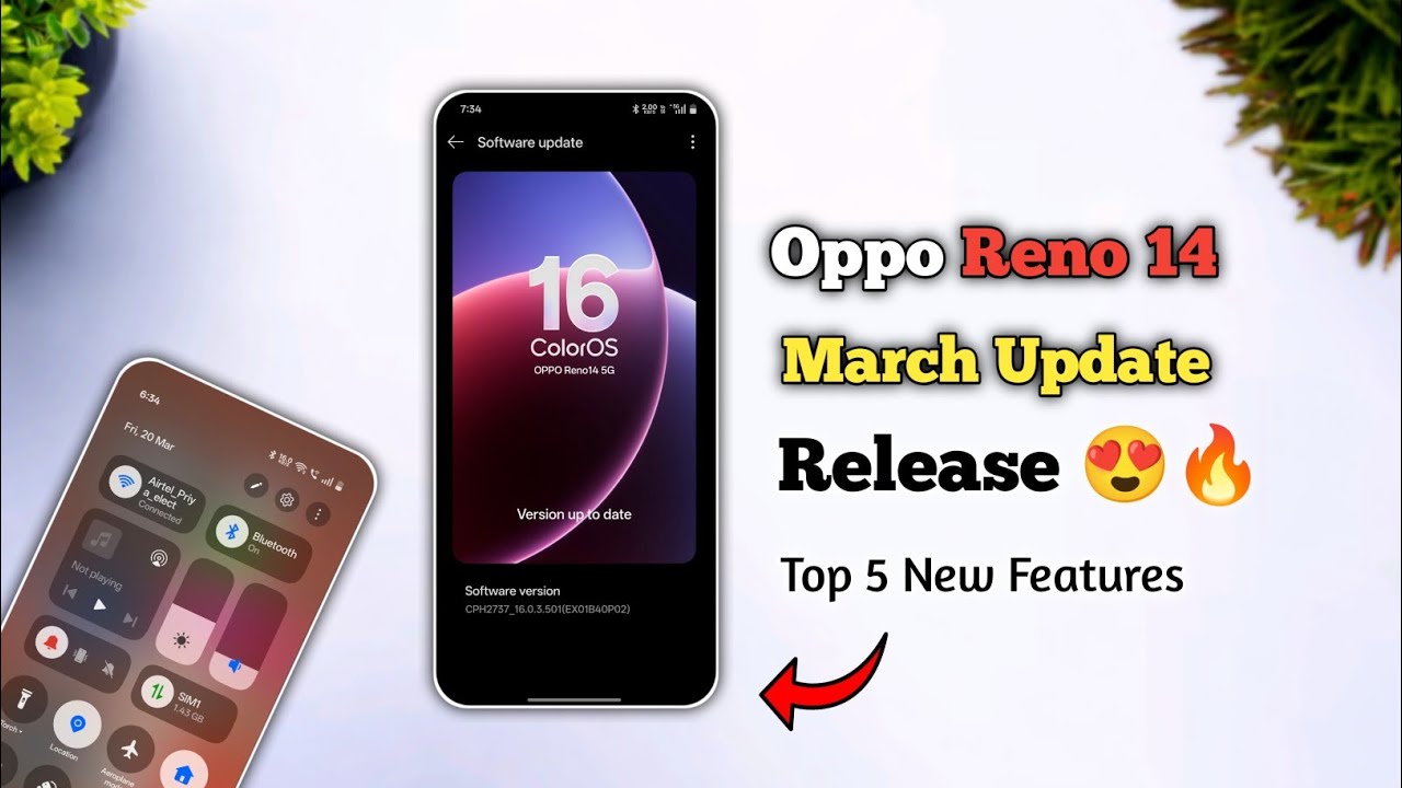 Oppo Reno 14 ColorOs 16 March Update Release ⚡🔥 | Oppo ColorOs 16 New Update Top 5 New Features 🔥