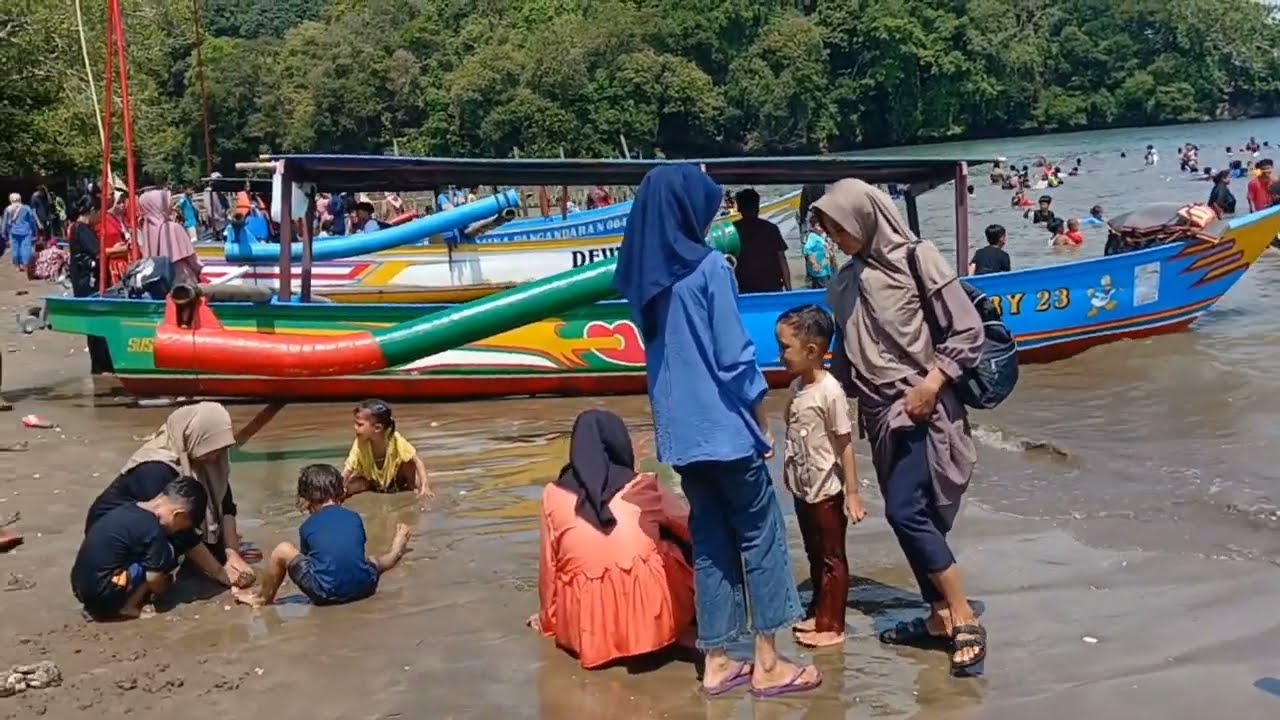 Libur Lebaran, pantai Pangandaran | Suasana Pantai Pangandaran Sehabis Lebaran
