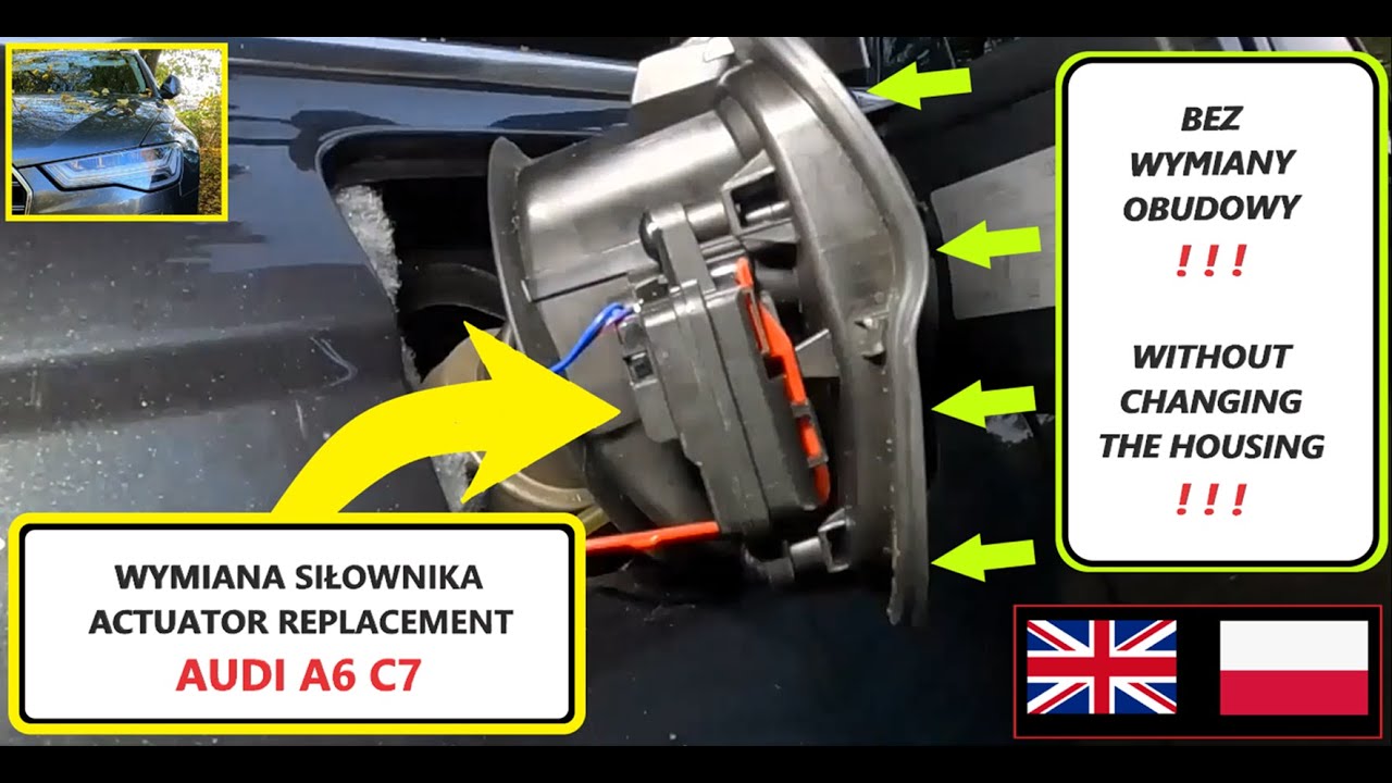 WYMIANA SIŁOWNIKA WLEWU PALIWA / FUEL FILLER ACTUATOR REPLACEMENT AUDI A6/A5/A7/A8/Q3/Q5/Q7