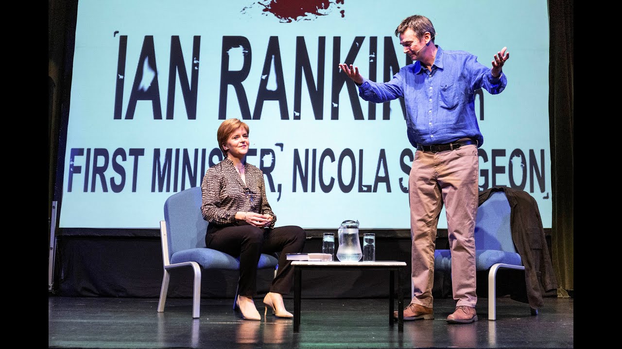 Ian Rankin and First Minister Nicola Sturgeon at Bloody Scotland 2019