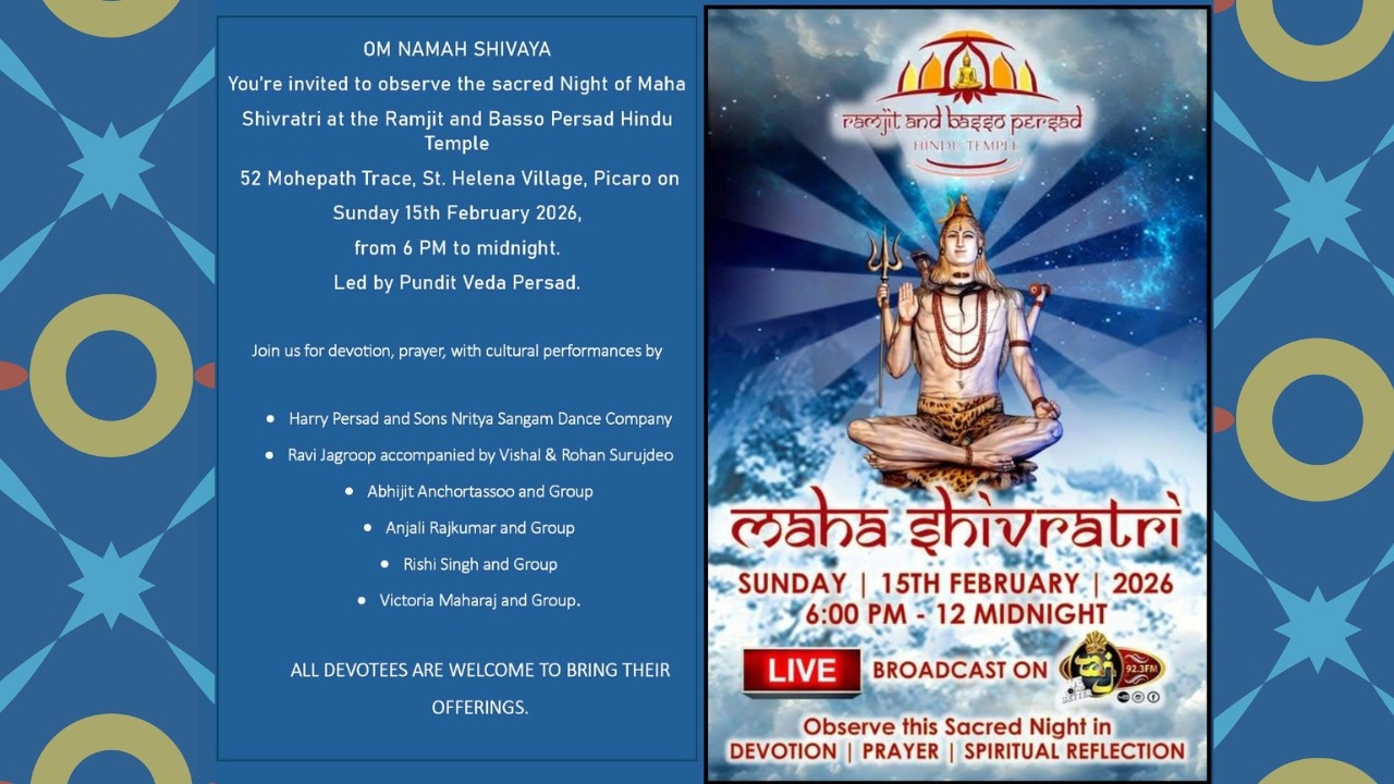Join Us for the Night of Maha Shivratri at the Ramjit and Basso Persad Hindu Temple