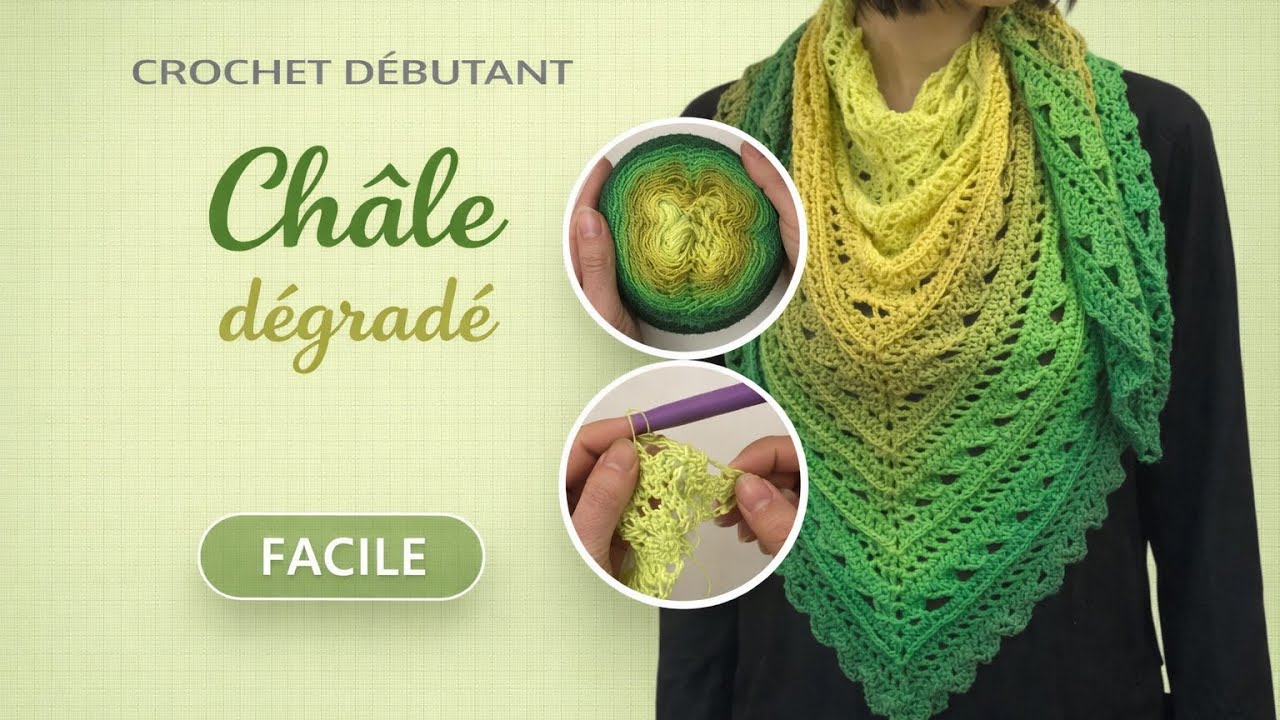 Comment faire un châle ajouré et en relief au crochet, tuto en pas à pas