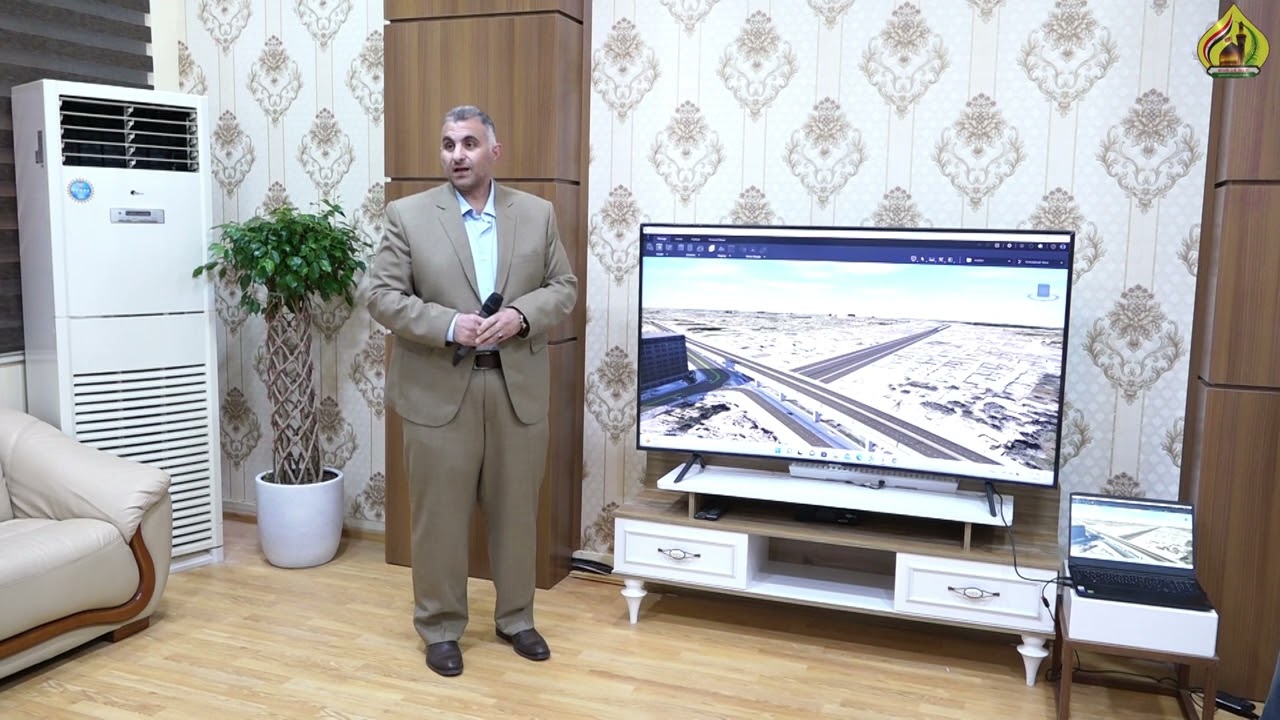 مشروع دوار الامام الحسين ع الاول خلال اجتماع محافظ كربلاء المقدسة  مع الشركة المصممة