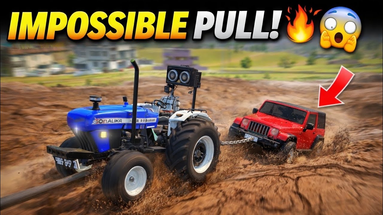 “Impossible Tractor Pull?! You Won’t Believe This!”🔥#tranding #tractor #thar 