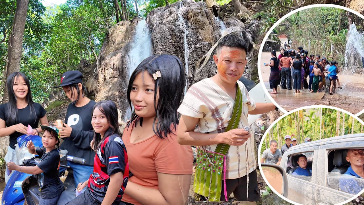 เที่ยวสงกรานต์บ้านเลตองคุ สาวๆๆพาลุงเด่นไปเล่นน้ำตกสวยที่สุดในหมู่บ้าน