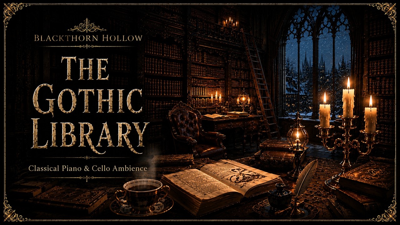 Dark Academia &ndash; The Gothic Library | 1 Hour Classical Piano & Cello Candlelight Ambience
