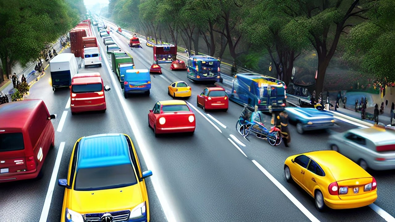 Urban Traffic Flow | Medium City Traffic Sound | Free Editing Audio