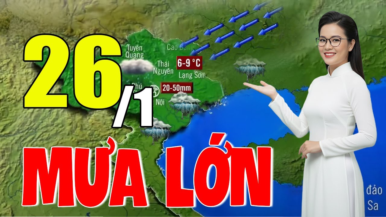 Dự Báo Thời Tiết Đêm Nay và Ngày Mai 25/1 | Thời Tiết Hôm Nay 3 Ngày Tới Mới Nhất|#thoitiet