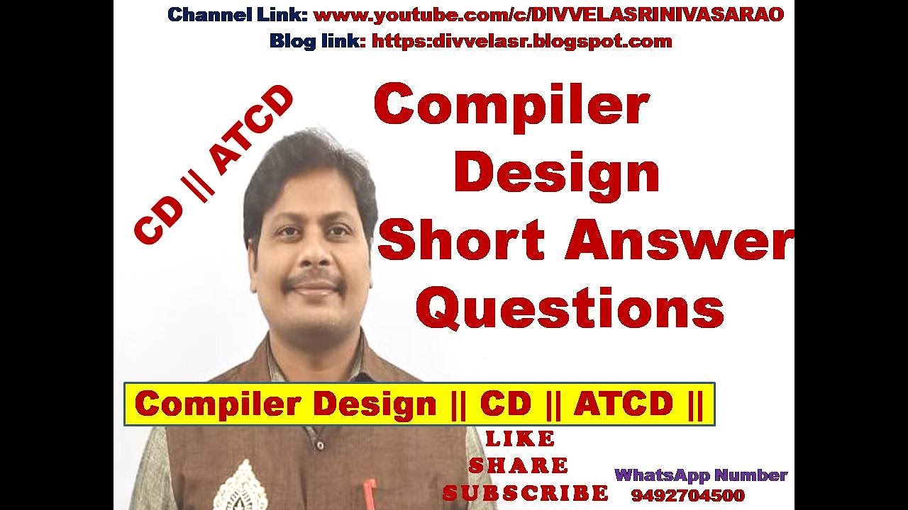 Compiler Design Short Answer Questions || Compiler Design || Compiler Design MCQs || CD || ATCD