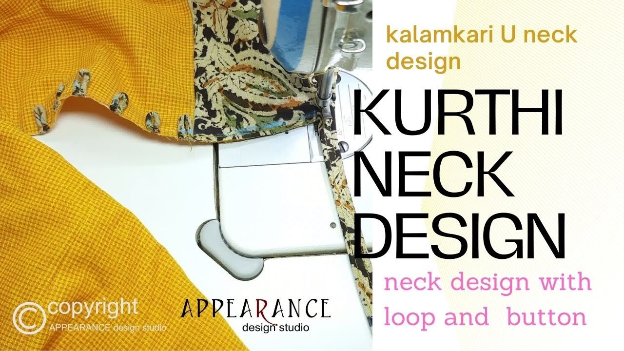Kurti Neck Kalamkari U Neck Design With Slit Loop And  Button 2023 Sewing Tips And Tricks