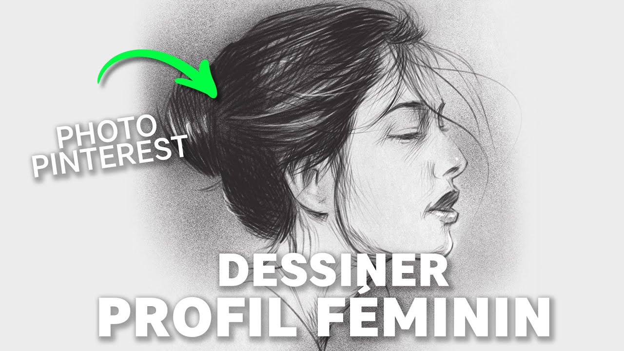 Dessiner une jolie femme de profil sur Pinterest avec Procreate