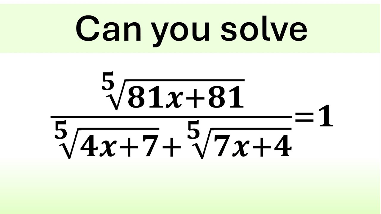 Удивительное иррациональное уравнение | 95% не смогли его решить