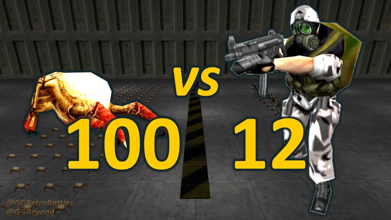 100 Headcrabs vs 12 Grunts - Half-Life Retro Battles
