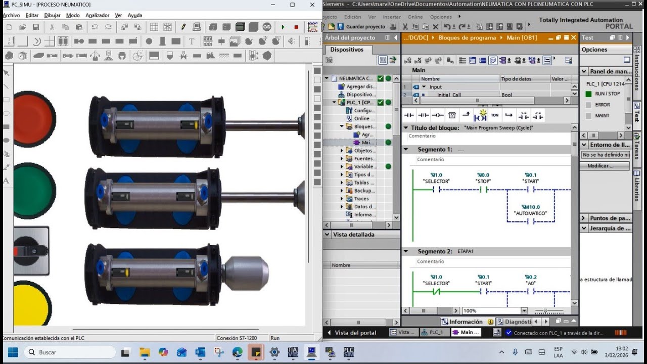 SIMULACIÓN DE PLC S7-1200, DESDE TIA PORTAL, PLC SIM EN PC SIMU