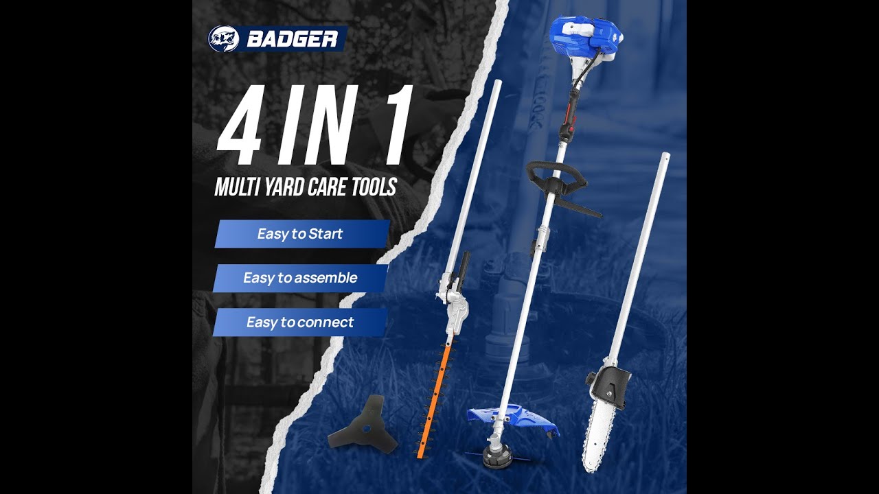 Wild Badger Power 4-in-1: String Trimmer, Pole Saw, Hedge Trimmer & Brush Cutter Review!