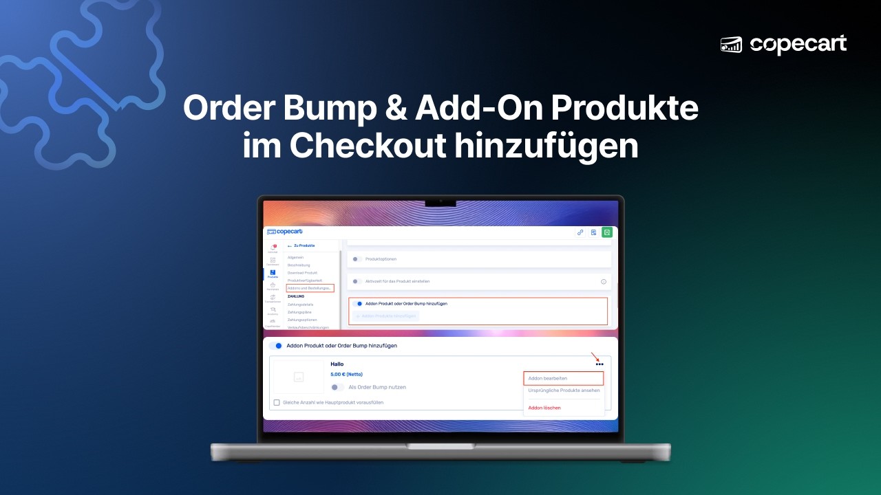 Order Bump & Add-On bei CopeCart einrichten - Mehr Umsatz pro Bestellung