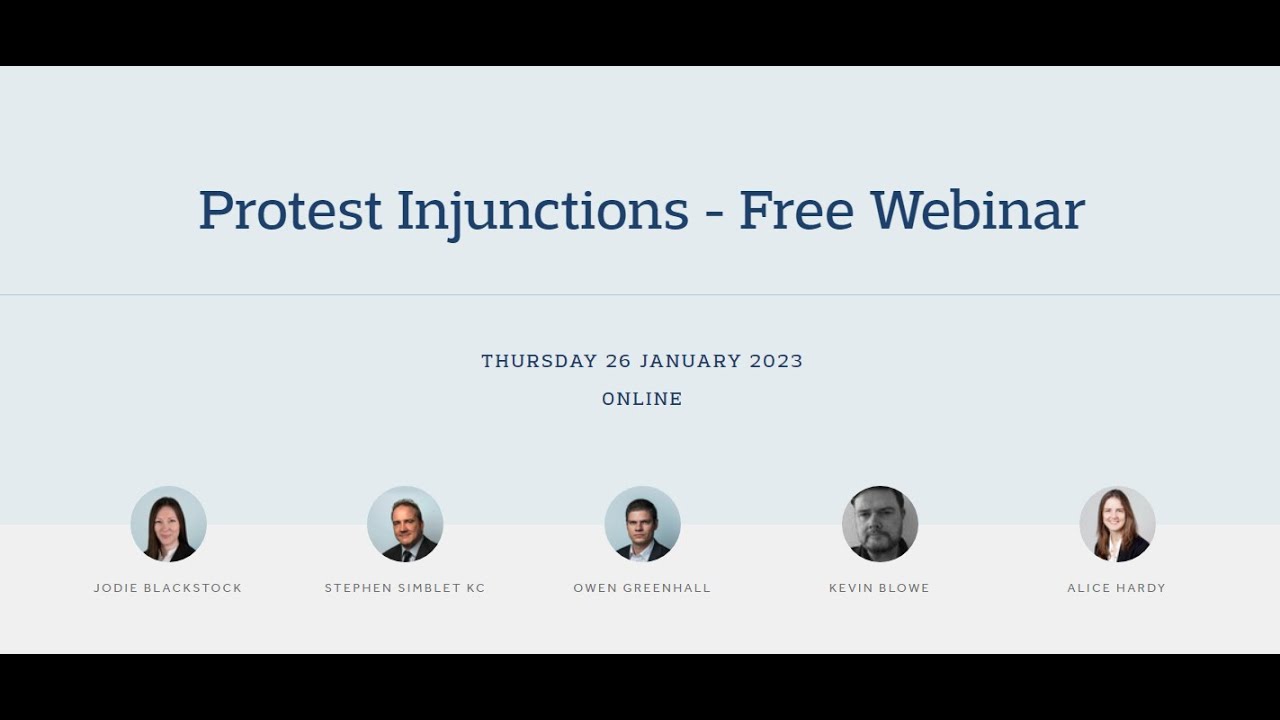 Protest Injunctions - 26 Jan 2023